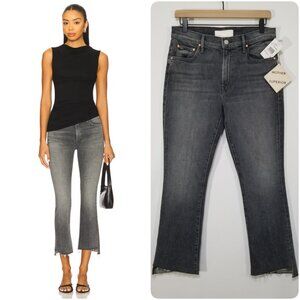 NWT Mother Insider Crop Step Fray Jeans in Moshpit Memories Grey Size 29 $268